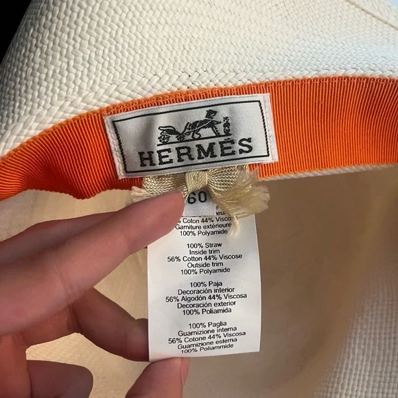 Hermes Ionis Stripes Bicolor Hat Island Girl Hat- Hermes Ribbon – Equestrian Team Apparel main image 4